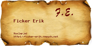 Ficker Erik névjegykártya