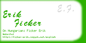 erik ficker business card
